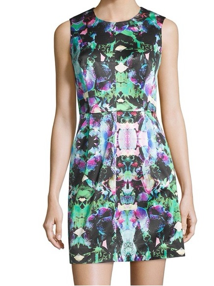 Milly Sleeveless Abstract Floral Mini Dress